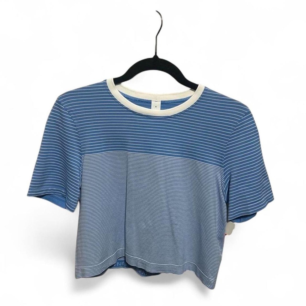 Lululemon Seamless Classic-Fit Mariner Stripe Cropped T-Shirt - B56- IC - medium